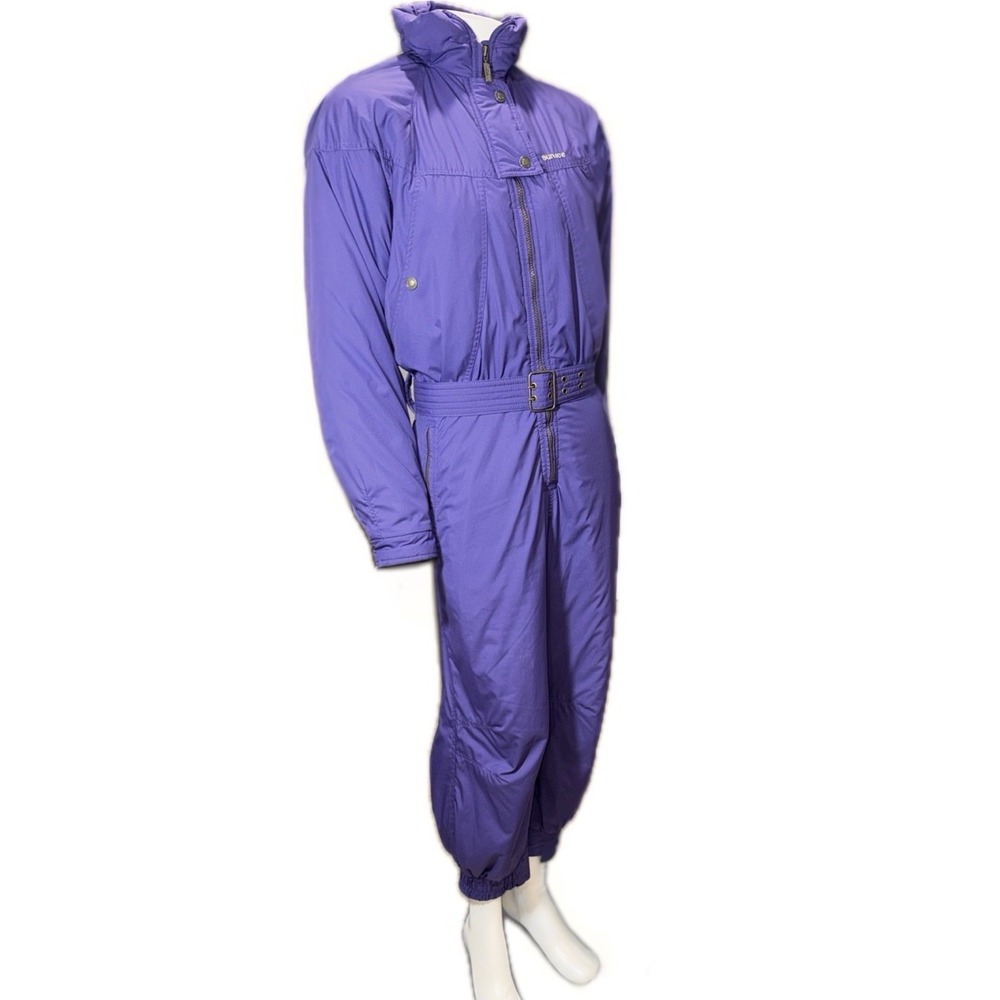 ⛷️❄️ SUNICE Canada Vintage 80s Purple 1-Piece Ski Suit | Retro Snow Bunny | 14